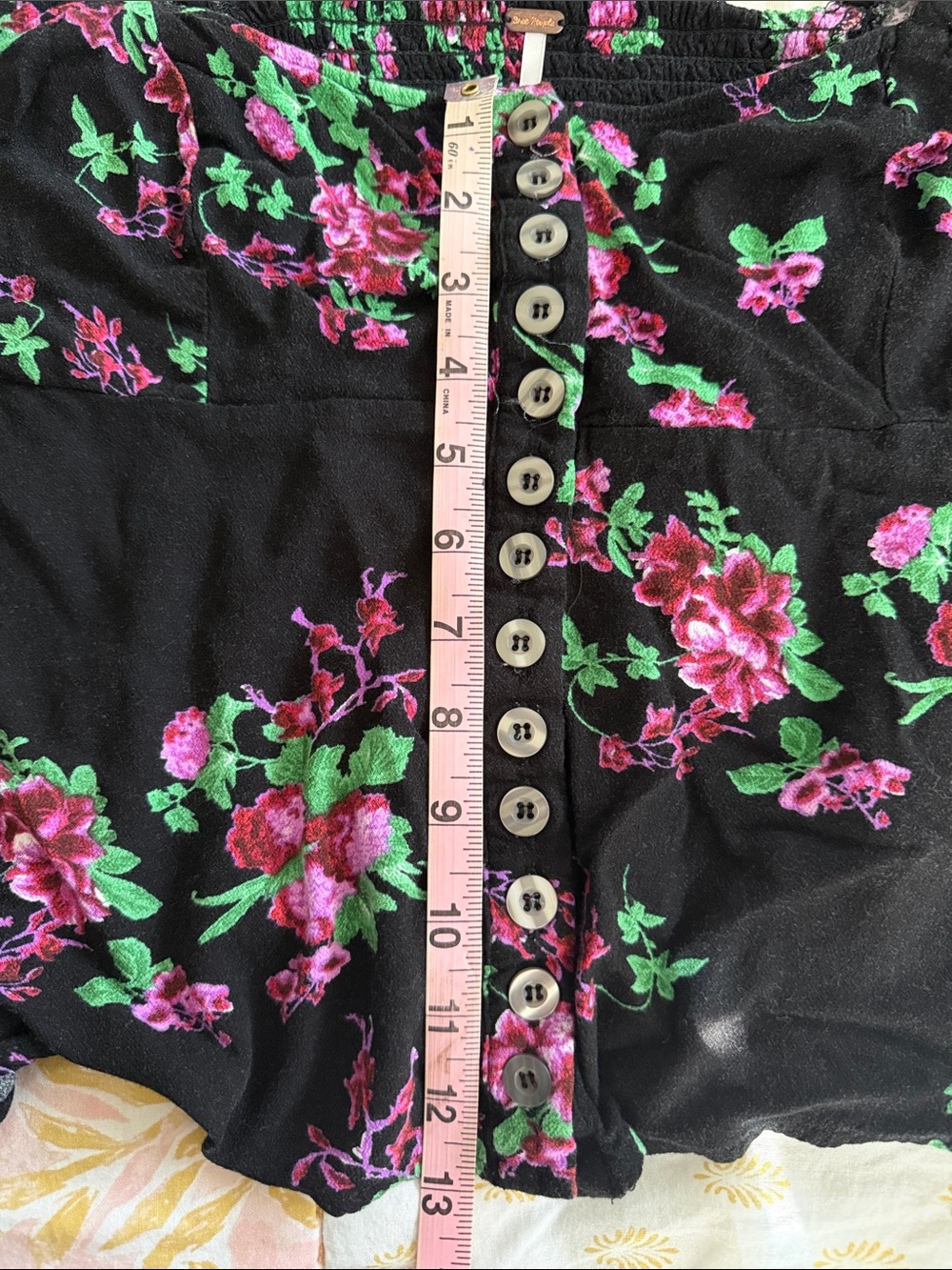 Black Floral Free People Blouse - Picture 5 of 7